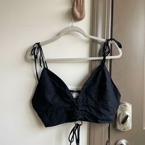 Urban Outfitters Top | Urban Renewal Black Sweetheart Crop Top with Ties